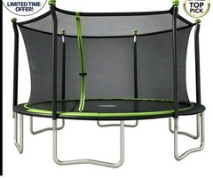 BouncePro 14ft Trampoline Meets ASTM Safety Standards, Heavy-Duty Ru