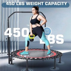 40″ Foldable Rebounder Trampoline for Adults w/Resistance Bands Indoor & Outdoor