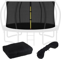Top Ring Trampoline Enclosure Net Replacement-for 8 Curved Poles Top 12FT Frame