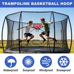 Trampolines Basketball Hoop, PVC Accessories with Pump & Mini Balls, Red/Blue