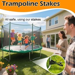 Trampoline Stakes 10 Inches 8mm Galvanized Steel Anchors – Heavy Duty