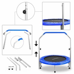 SereneLife Portable & Foldable Trampoline – 40″ In-Home Mini Rebounder with…