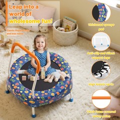 28″ Toddler Trampoline with Handle for Kids 1 Year Plus