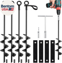 18-Inch Ground Anchors Screw in Heavy Duty, 4 Pack Trampoline Anchors & Stakes H