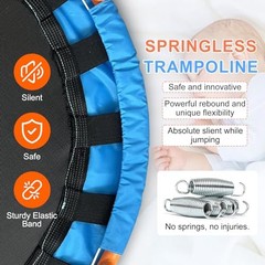 36-Inch Toddler Trampoline with Foam Handle, Foldable Indoor Orange and Blue