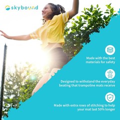 Skybound Replacement Trampoline Mat, Fits 15Ft Frames W/Spring Tool and Durable