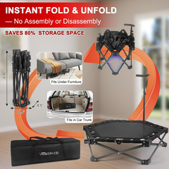 Foldable Mini Trampoline — One-Step Fold & Open, 42″ Rebounder Trampoline for Ad