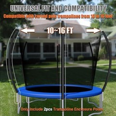 2PCS Trampoline Curved Poles, Universal Trampoline Replacement Enclosure Poles