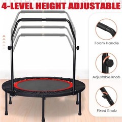ANWICK Trampoline Portable Fitnes Foldable Rebounder 40″ Max Load 330lbs – Red