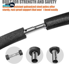 2PCS Trampoline Curved Poles Universal Trampoline Replacement Enclosure Poles.
