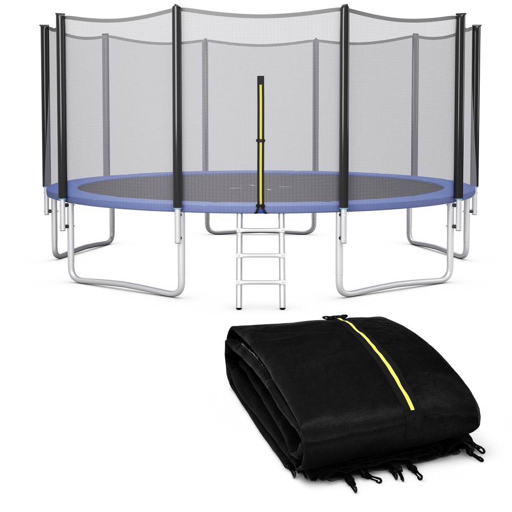 15′ Trampoline Safety Net Replacement Protection Enclosure Net for 10 Poles