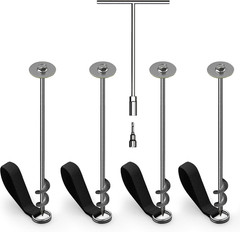 Jumpflex Trampoline Anchor Kit PRO, Heavy-Duty Metal Ground Anchors Set, Easy-To