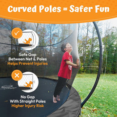 JUMPZYLLA Trampoline Outdoor 8FT 10FT 12FT 14FT 15FT 16FT with Enclosure and Lad