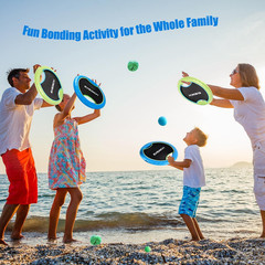 Trampoline Paddle Ball Set with 2 Bouncy Paddles & 4 Balls – Soft Foam Design fo