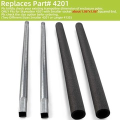 Trampoline Replacement Poles for Lower Enclosure 2 Pack, Straight Tube