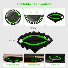 Mini Trampoline Foldable with U Shape and Adjustable Foam Handle for Adults and