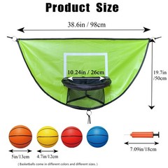 Trampoline Basketball Hoop, with Pump and 4 Mini Balls, Easy to Install, Univ…