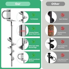 Multi-Purpose Ground Anchors Screw in, 16in 4Pack Fully Welded Heavy Duty Tra…