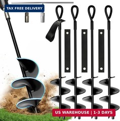 MIXC 18 Inch Heavy Duty Ground Anchors Screw in, 4 Pack Spiral Trampoline Stakes