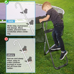 Trampoline Ladder, 2 Steps with Wide Steps, Trampoline Storage Bag, Universal Ho