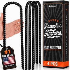Happin® 12 Inch Trampoline Anchors, Trampoline Stakes, Ground Stakes Heavy Du…