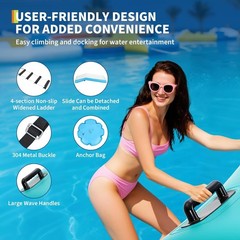 🔥10FT Inflatable Water Trampoline, Floating Lake Trampoline for Adults Portable