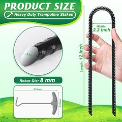 8 Pack Trampoline Stakes, Trampoline Accessories, 12 Inch Ground Stakes Heavy…