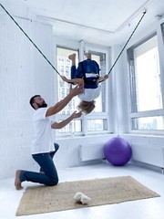 Premium cords-expanders for fitness. Healthy family. Additional expander cords