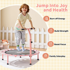 SPORTSOUL 36” Mini Trampoline for Kids 3-6, Foldable & Spring-Free, Small Toddl