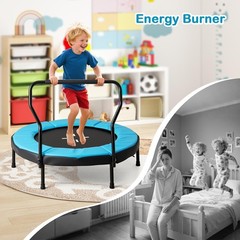 Rebounder Trampoline Adult 40″ Mini Fitness Trampoline W/ Detachable Handle