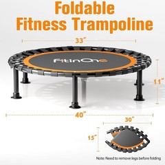 Indoor Outdoor Fitness Trampoline Mini Foldable Exercise Equipment Weight Loss
