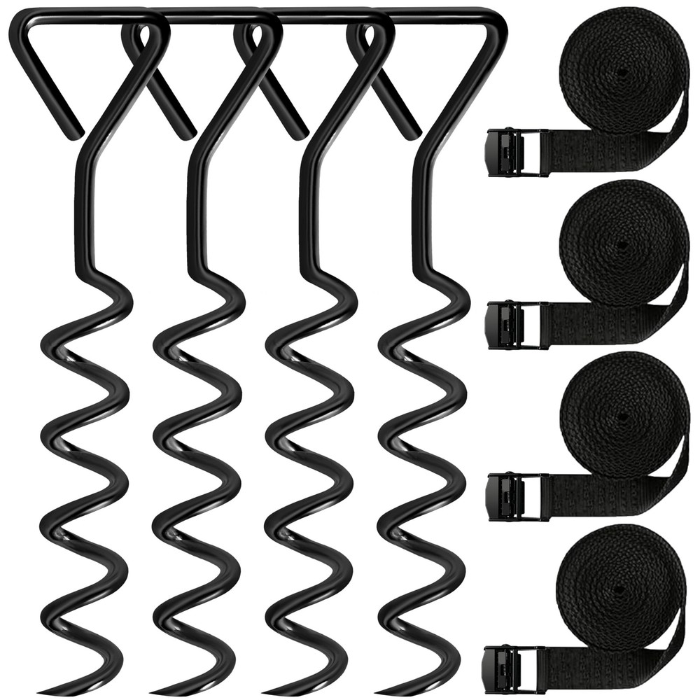 Trampoline Anchor Stakes Heavy Duty Corkscrew Steel Kit
