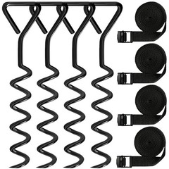 Trampoline Anchor Stakes Heavy Duty Corkscrew Steel Kit