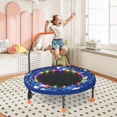 36” Toddler Trampoline W/ Lights Folding Springless Small Kids Rebounder