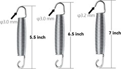 72 Pieces Trampoline Springs Replacement with T-Hook Heavy Duty Stainless Steel