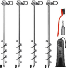 14 Inch Ground Anchors with Hex Head and 360 Degree Swivel Heavy Duty Stakes for