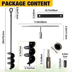 30 Inch Heavy Duty Ground Anchors Screw in, 4 Pack Spiral Trampoline Stakes w…