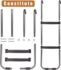 Trampoline Ladder 2 Step, 220Lbs Capacity, Trampoline Ladder with Horizontal Wid