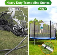 Trampoline Anchor Stakes Set for High Wind – Heavy Duty Ground Anchors