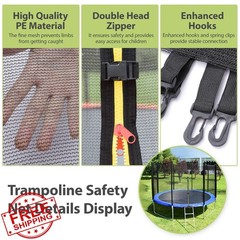 Wiodeiv 12FT 8Poles Black trampoline net