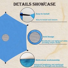 14 Ft Trampoline Sun Shade Cover, Trampoline Accessories, Outdoor Trampolines Aw