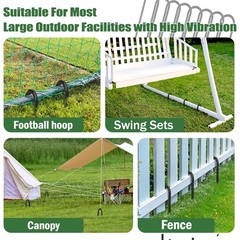 12″ Trampoline Ground Wind Stakes Anchors High Wind Heavy Duty, 16 Pack U-Sha…