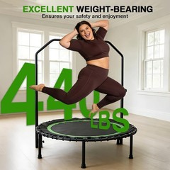 40″ Mini Rebounder Trampoline for Adults with Handle, Foldable Mini Trampoline w