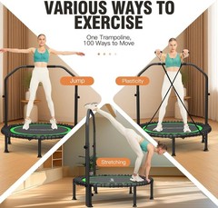 40″/48″ Foldable Mini Trampoline,Max Load 450lbs/550lbs Indoor Trampoline SALE