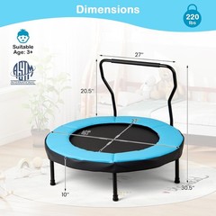 Rebounder Trampoline Adult 40″ Mini Fitness Trampoline W/ Detachable Handle