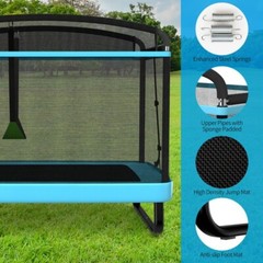 6FT Kids Entertaining Trampoline 2 In 1 Children Jumping W/ Swing Safety Fence