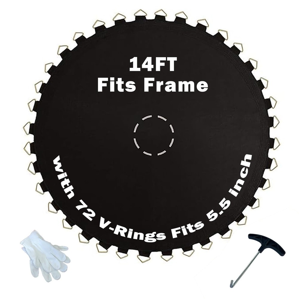 Replacement Trampoline Mat Fits 14ft Frame 72 V-Rings 5.5″ Spring Length