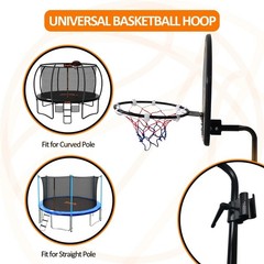 Trampoline Basketball Hoop Attachment – Easy Install Universal Accessory, Fits S