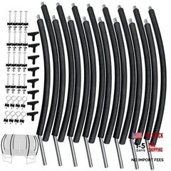 8 Pcs Trampoline Curved Pole Replacement, Universal Curved Enclosure Poles for
