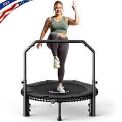 BCAN 40″Mini Rebounder Trampoline for Adults with Bar&Bungee, Fitness Trampoline